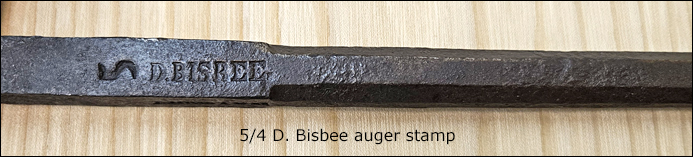 D. Bisbee auger stamp for five-quarters bit