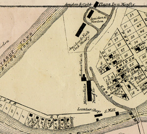 map of Millers Falls canal, 1871